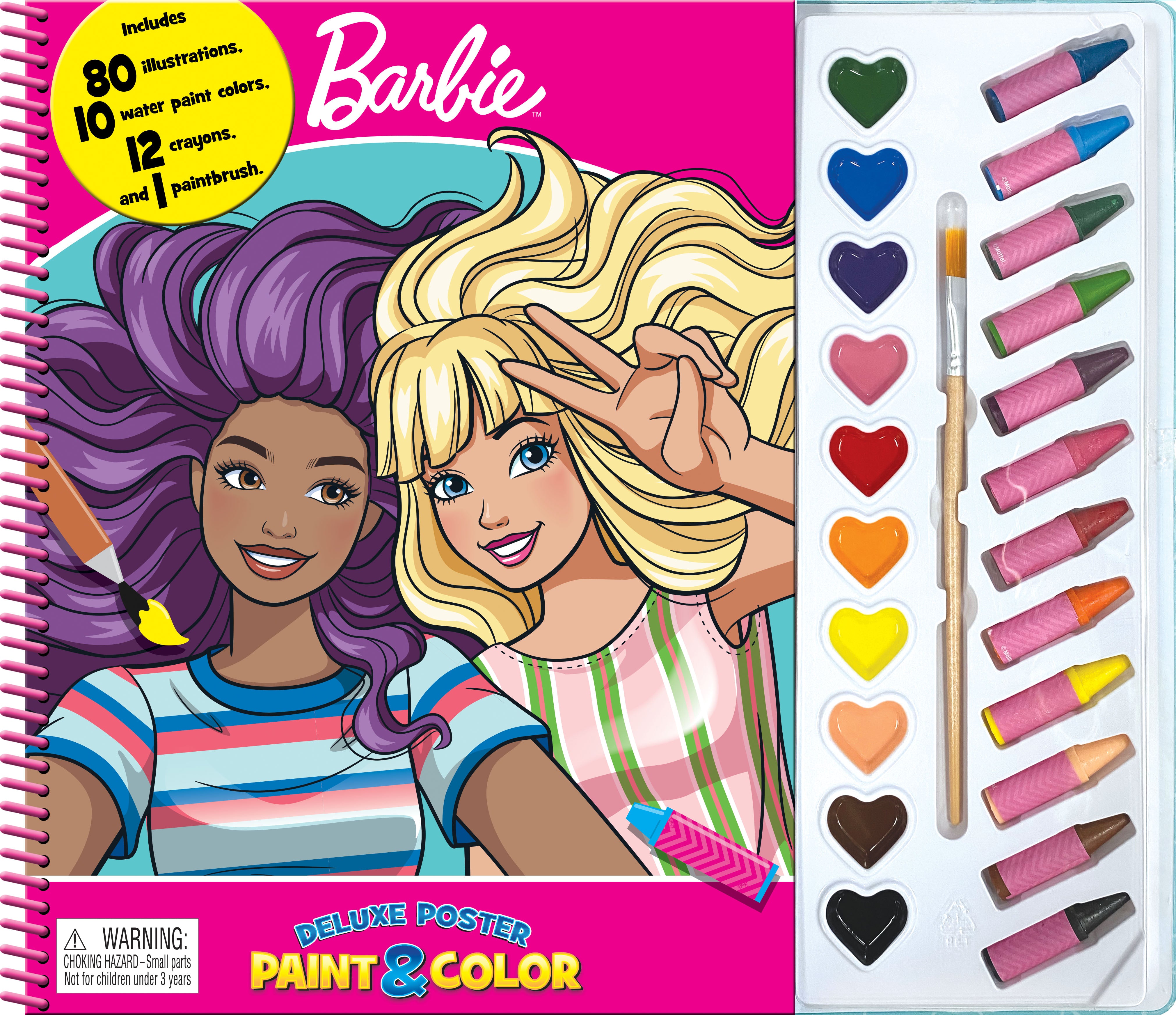 Barbie paint books, Barbie coloring books, Barbie activity books, – Phidal